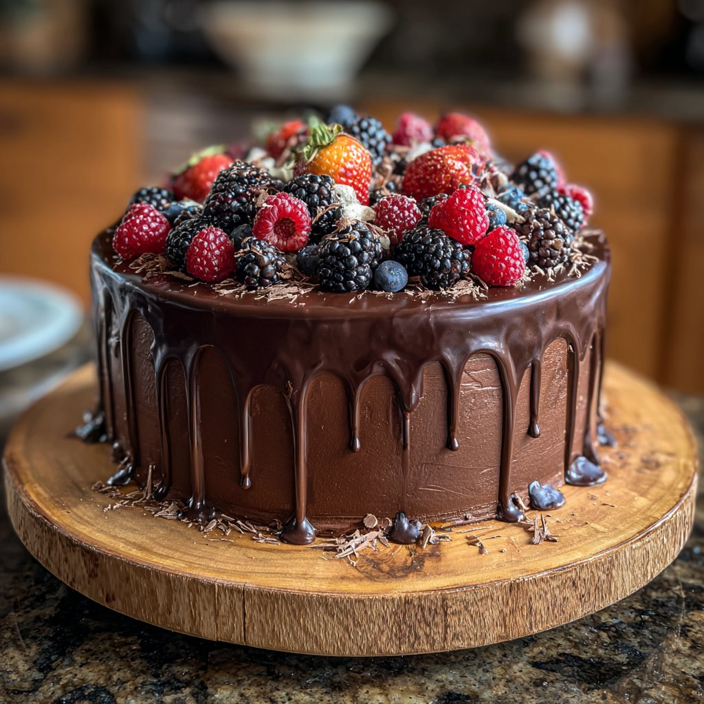 30th Birthday Cake with Dark Chocolate Ganache