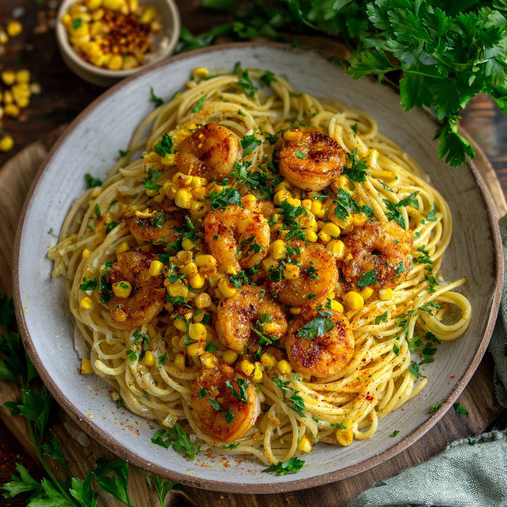 Cajun Shrimp and Corn Pasta
