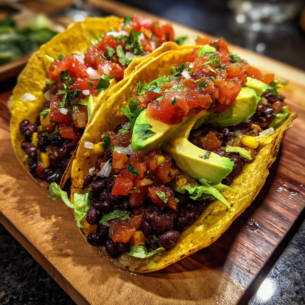 Hearty Black Bean Veggie Tacos
