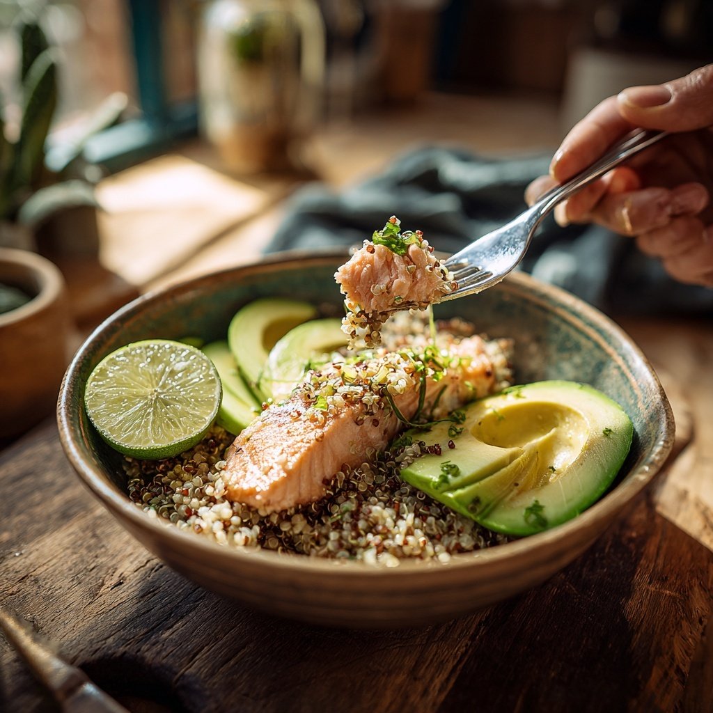 Salmon Quinoa Bowl with Avocado