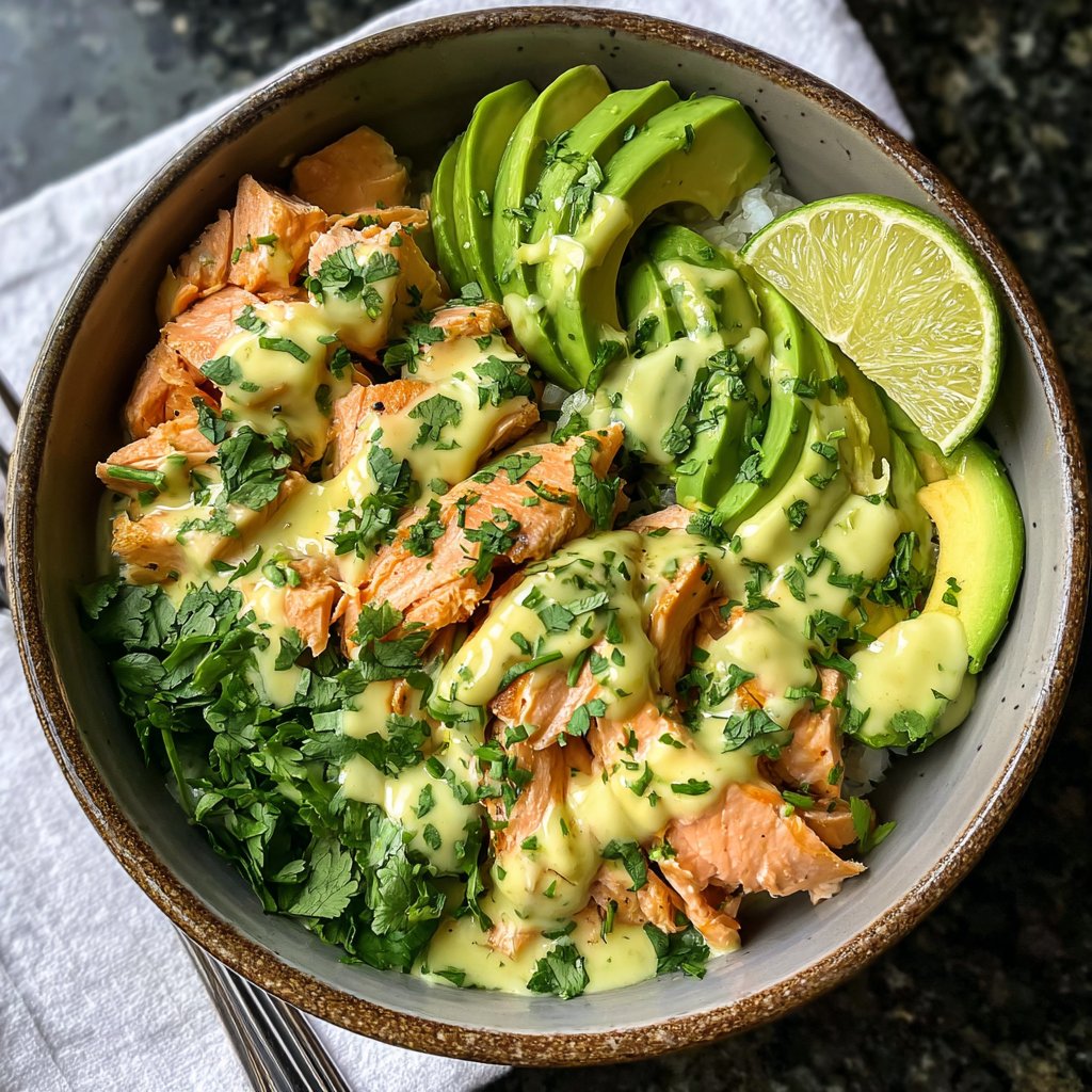 Avocado Lime Salmon Bowl