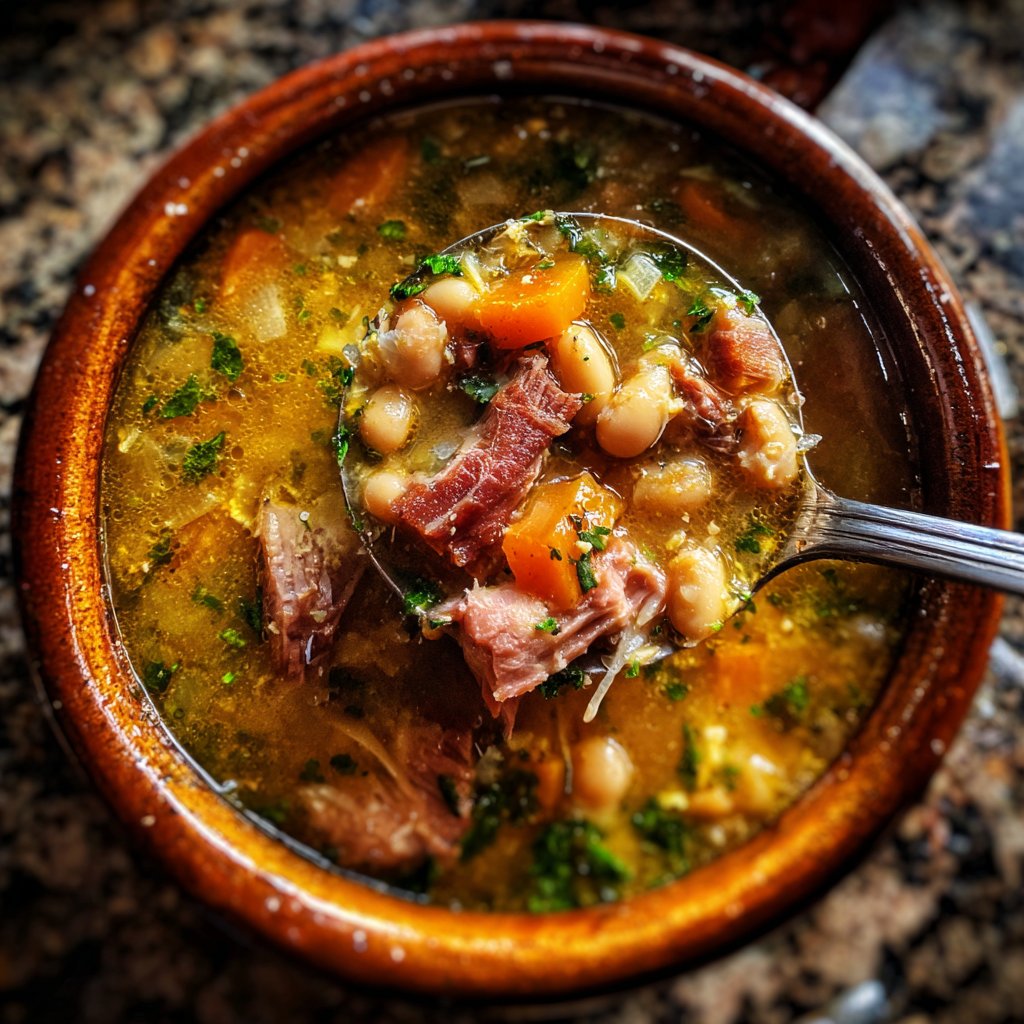 Smoky Ham Hock and Bean Soup