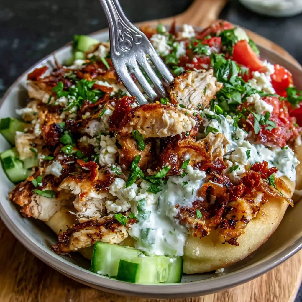 Greek Chicken Pita Bowl