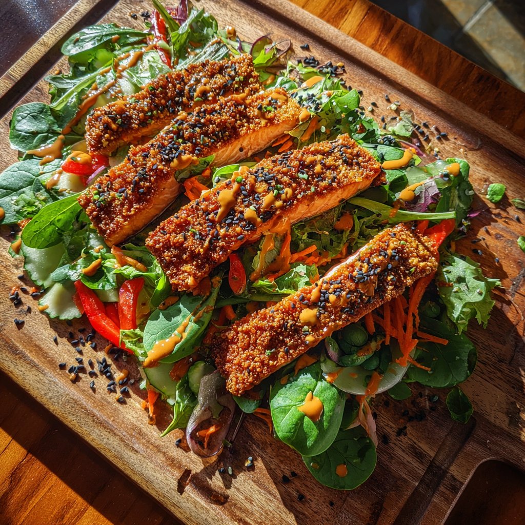 Sesame Crusted Salmon Salad
